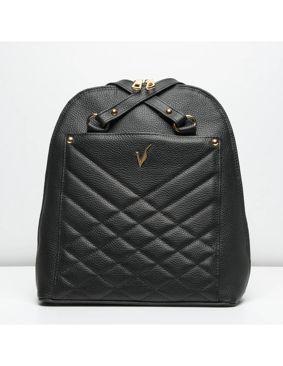 Geanta-Rucsac din piele naturala, pentru dama, ZINNIA, negru