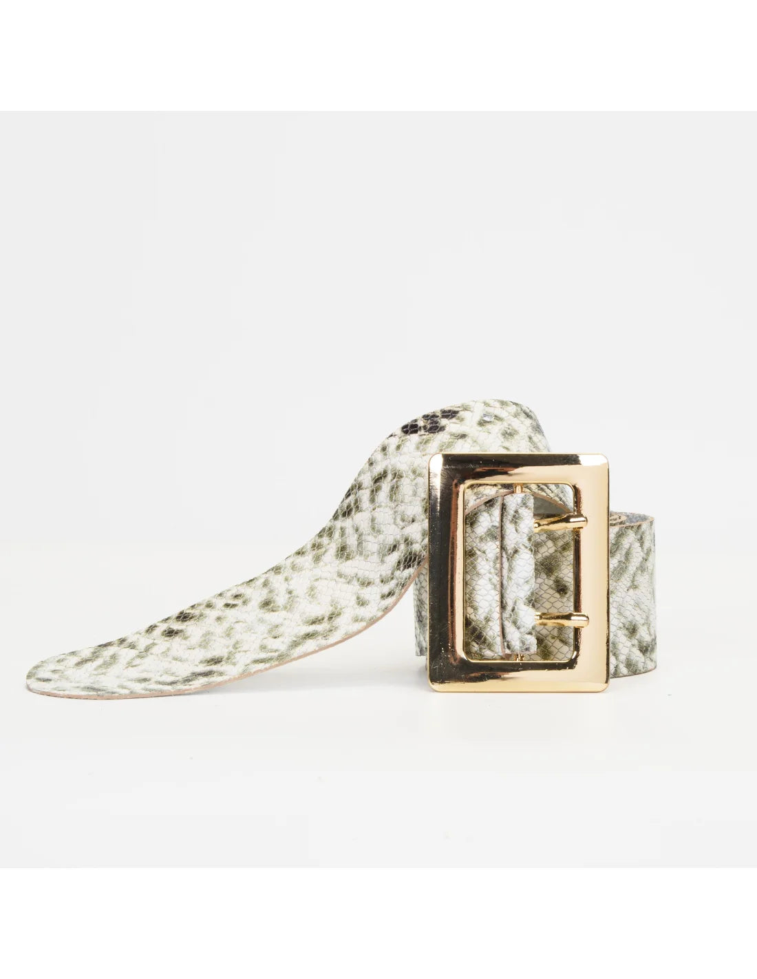 Curea din piele naturala pentru geanta de dama TAISA, sarpe crem