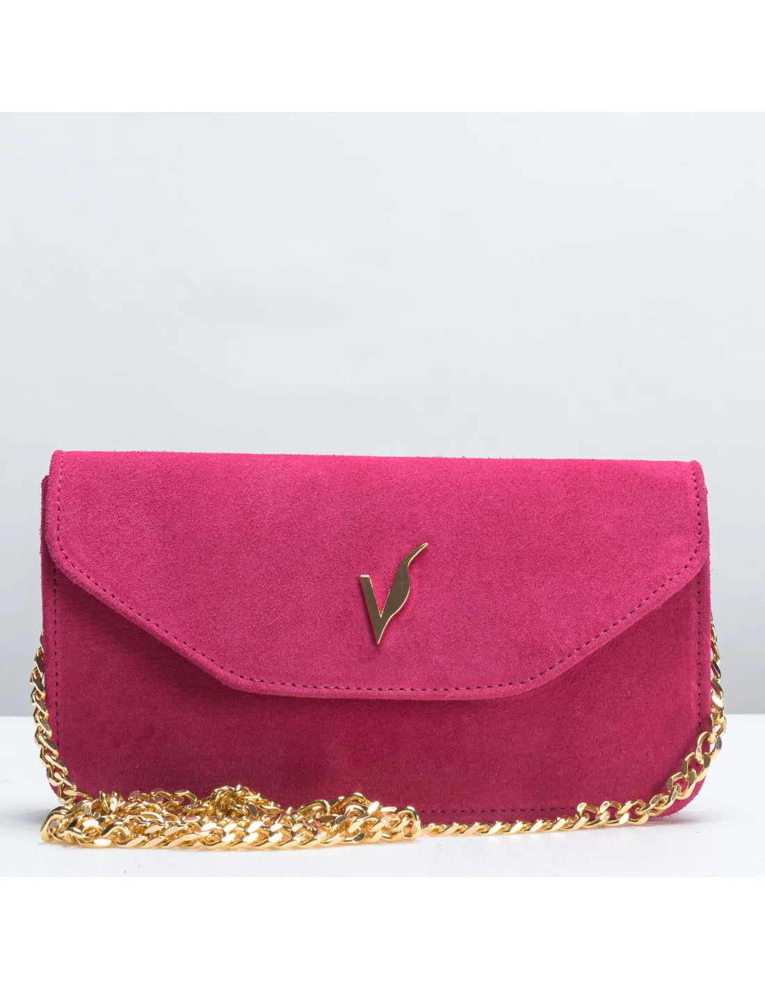 Geanta pentru telefon,piele naturala, SOFIA, flap, fucsia