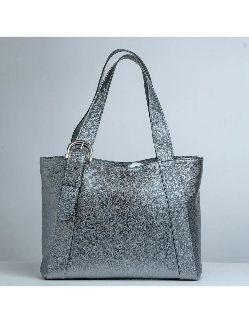 Geanta din piele naturala pentru dama ZARITA argintiu