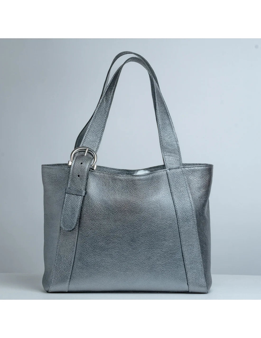 Geanta din piele naturala pentru dama ZARITA argintiu