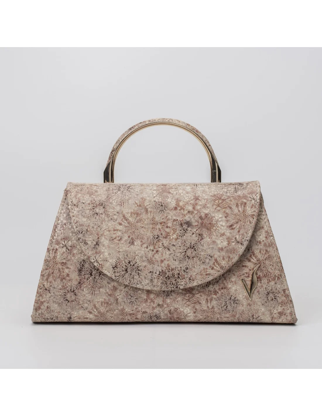 Geanta din piele naturala, pentru dama, LUCIA, crem abstract