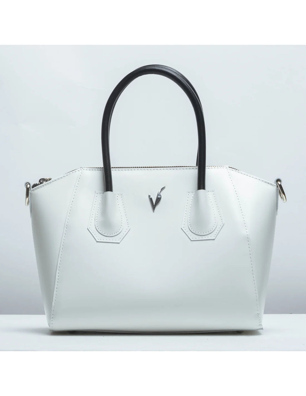 Geanta tote din piele naturala, IOANA, alba