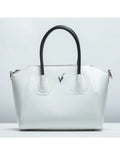 Geanta tote din piele naturala, IOANA, alba