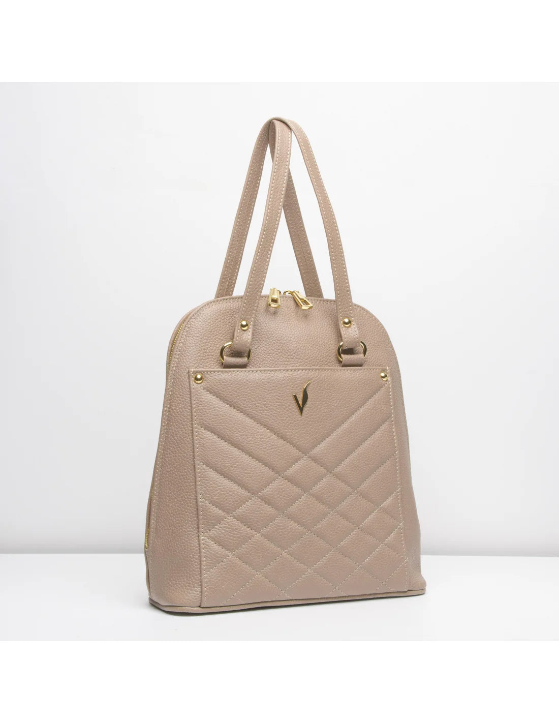 Geanta-Rucsac din piele naturala, pentru dama, ZINNIA, nude