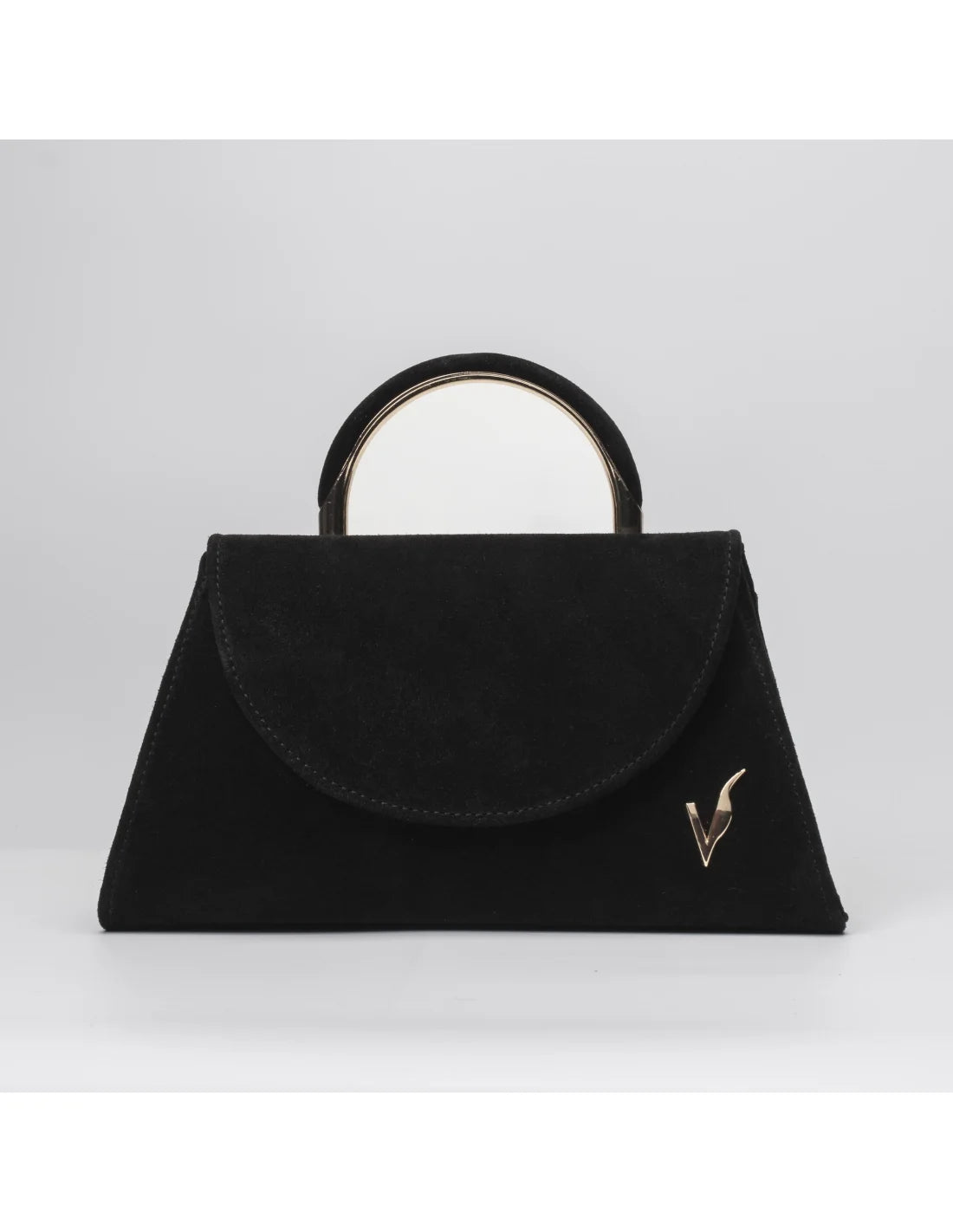 Geanta din piele naturala, pentru dama, LUCIA, negru velur