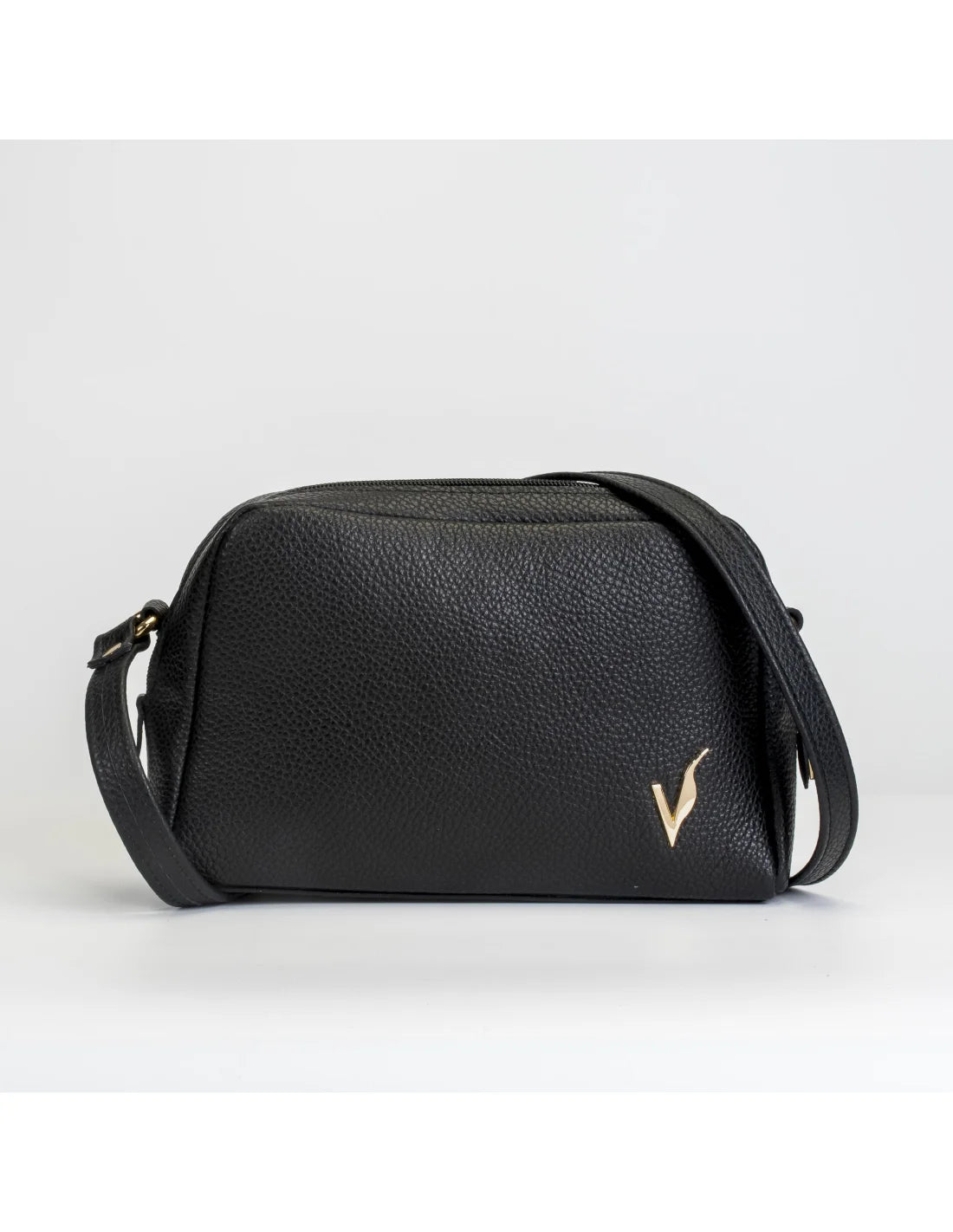 Geanta crossbody din piele naturala, ANDRA, negru