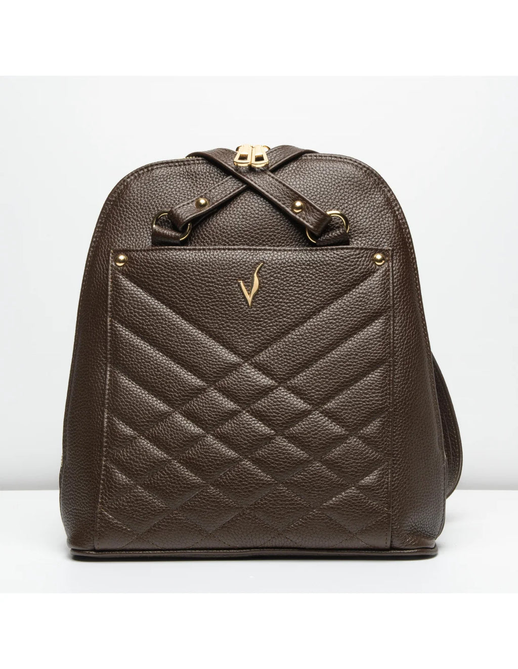 Geanta-Rucsac din piele naturala, pentru dama, ZINNIA, maro