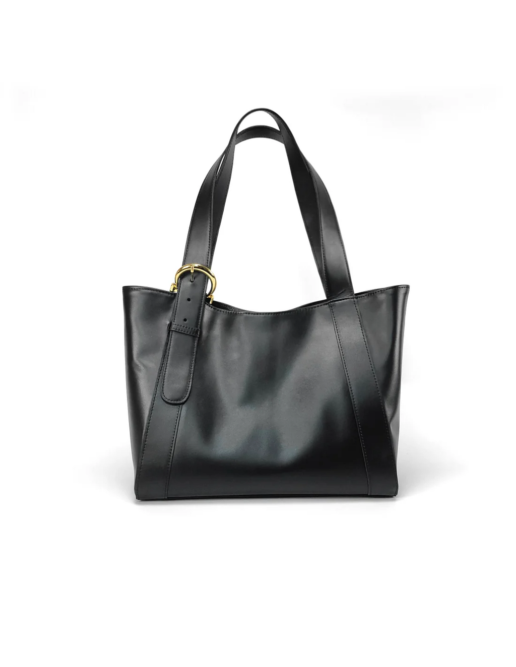 Geanta din piele naturala pentru dama ZARITA negru cu accesorii aurii