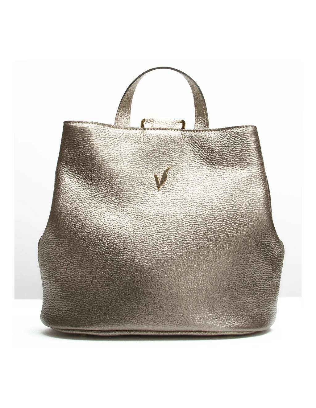 Rucsac din piele naturala, pentru dama, GOLDIE, auriu