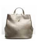 Rucsac din piele naturala, pentru dama, GOLDIE, auriu