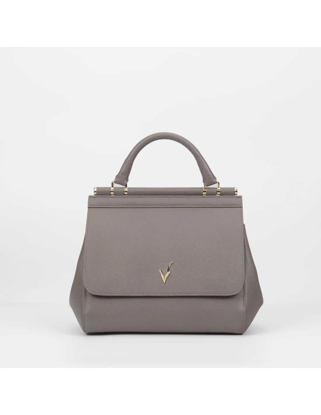 Geanta din piele naturala pentru dama, DOLCE, taupe