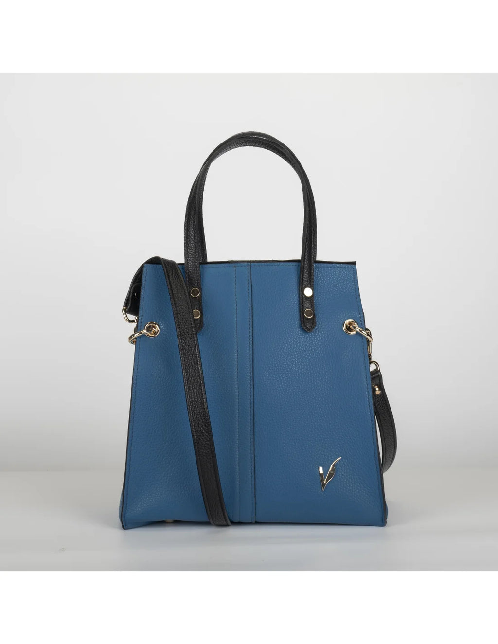 Geanta din piele naturala, pentru dama, mini AGHATA, albastru cobalt