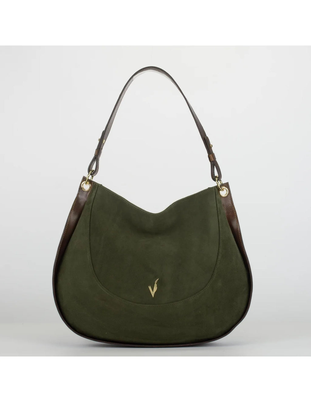 Geanta din piele naturala, boho chic, pentru dama LYRA kaki