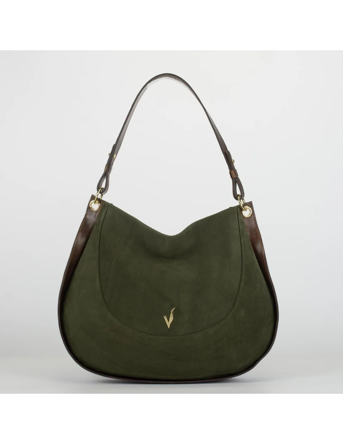 Geanta din piele naturala, boho chic, pentru dama LYRA kaki