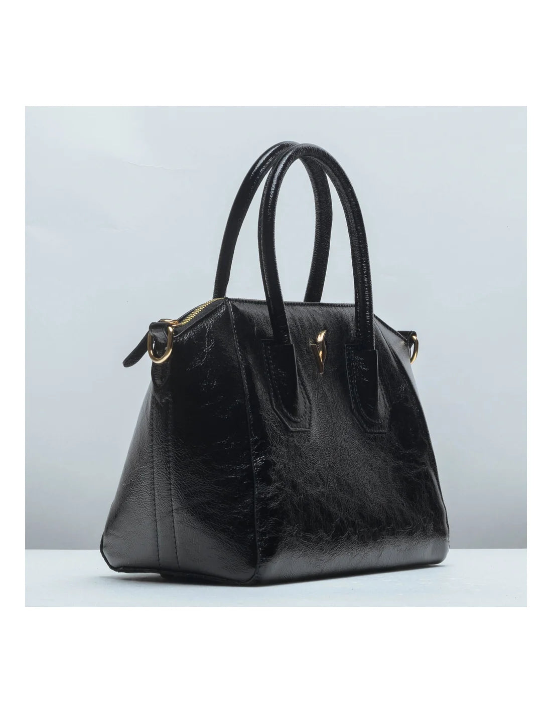 Geanta tote din piele naturala, IOANA, negru