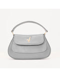 Geanta de mana/ crossbody, din piele naturala, mini SiSi, gri perlat