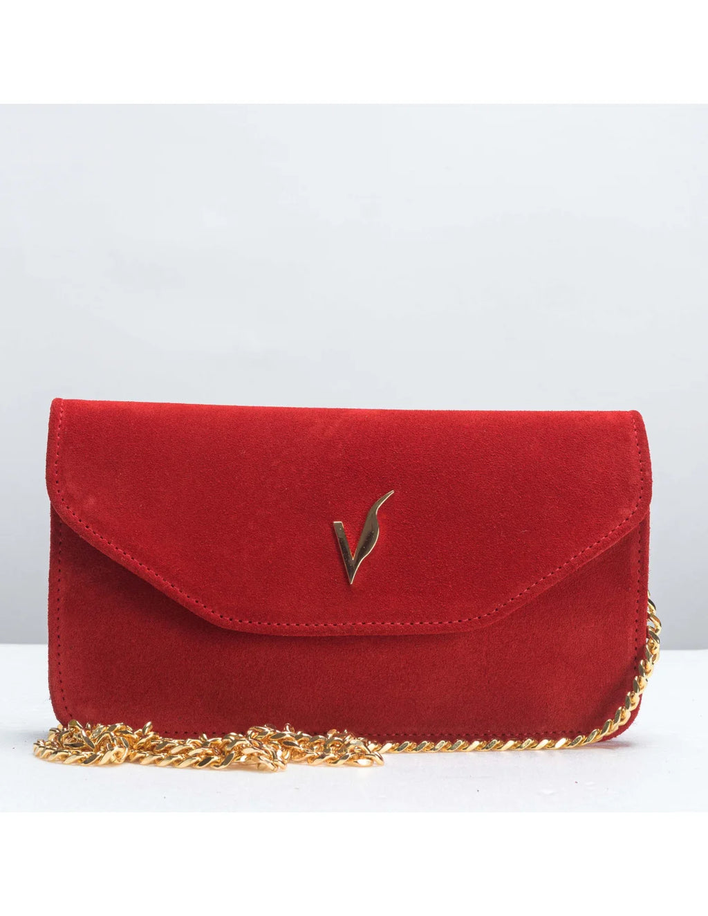 Geanta pentru telefon,piele naturala, SOFIA, flap, rosu