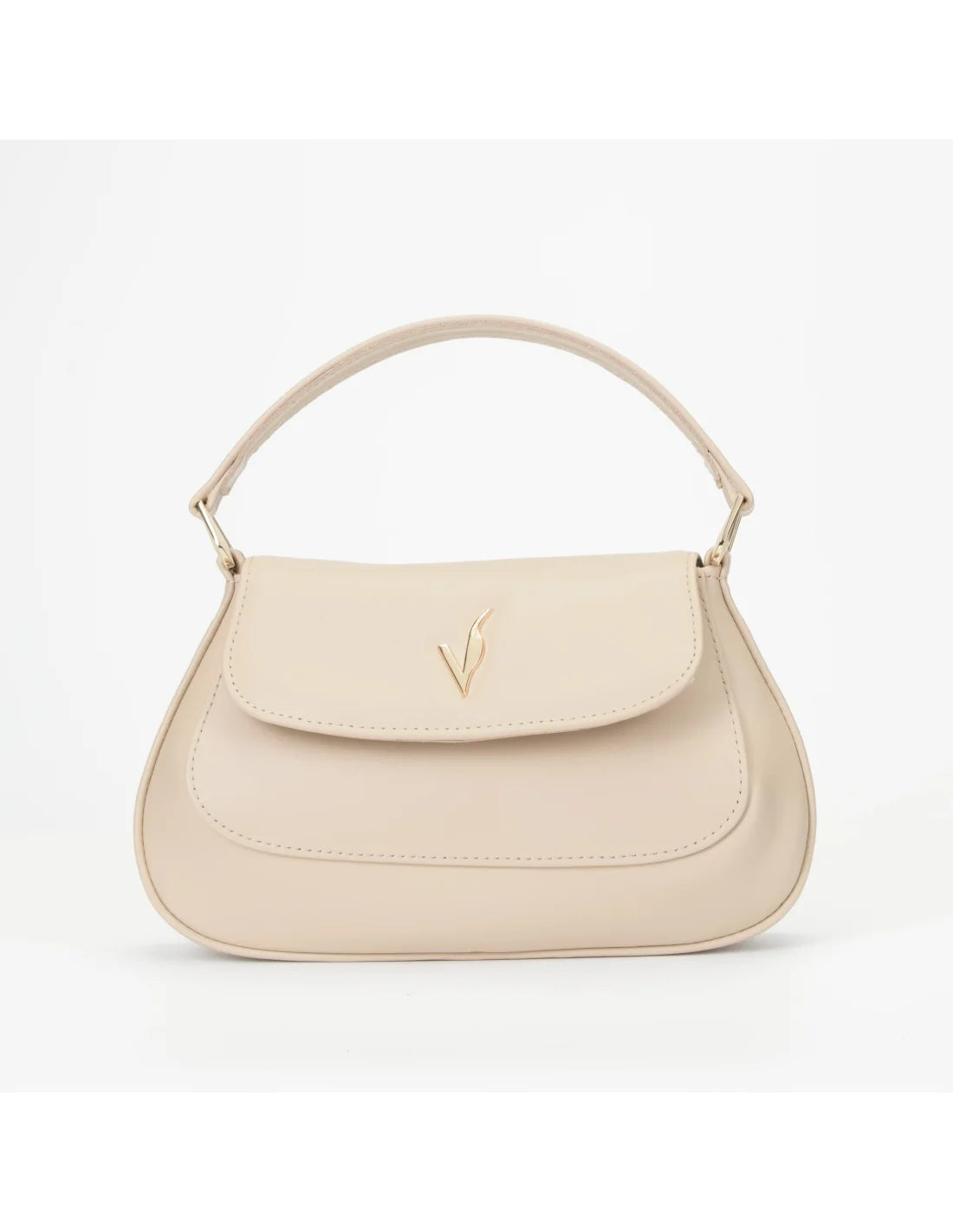 Geanta de mana/ crossbody, din piele naturala, mini SiSi, crem