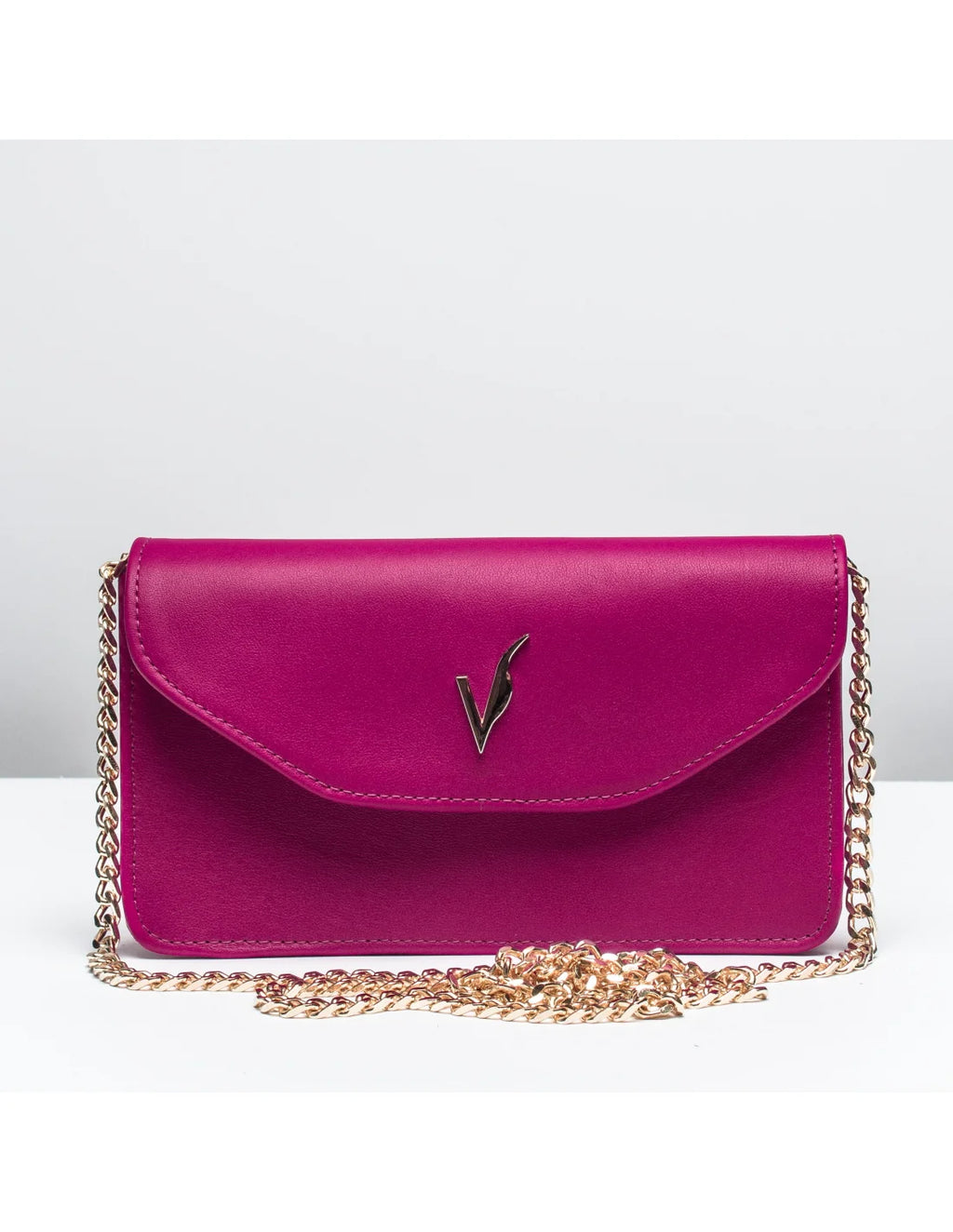 Geanta pentru telefon,piele naturala, SOFIA, flap, ciclamen