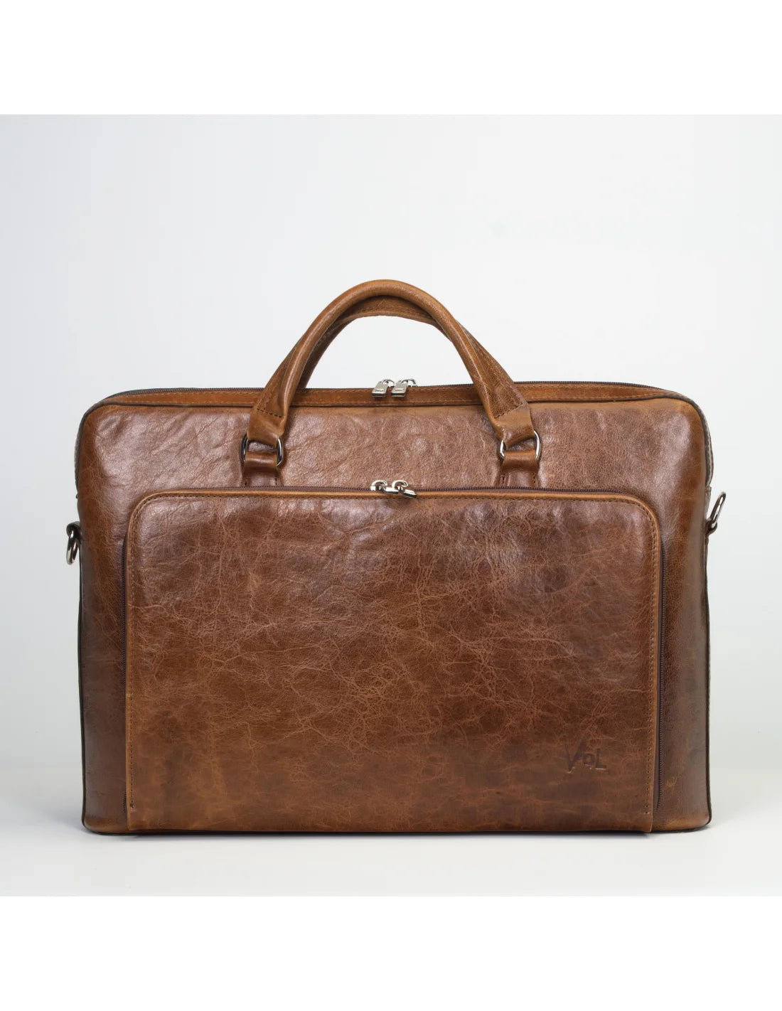 SERVIETA de laptop si documente, din piele naturala tabacita vegetal, pentru barbati, coniac