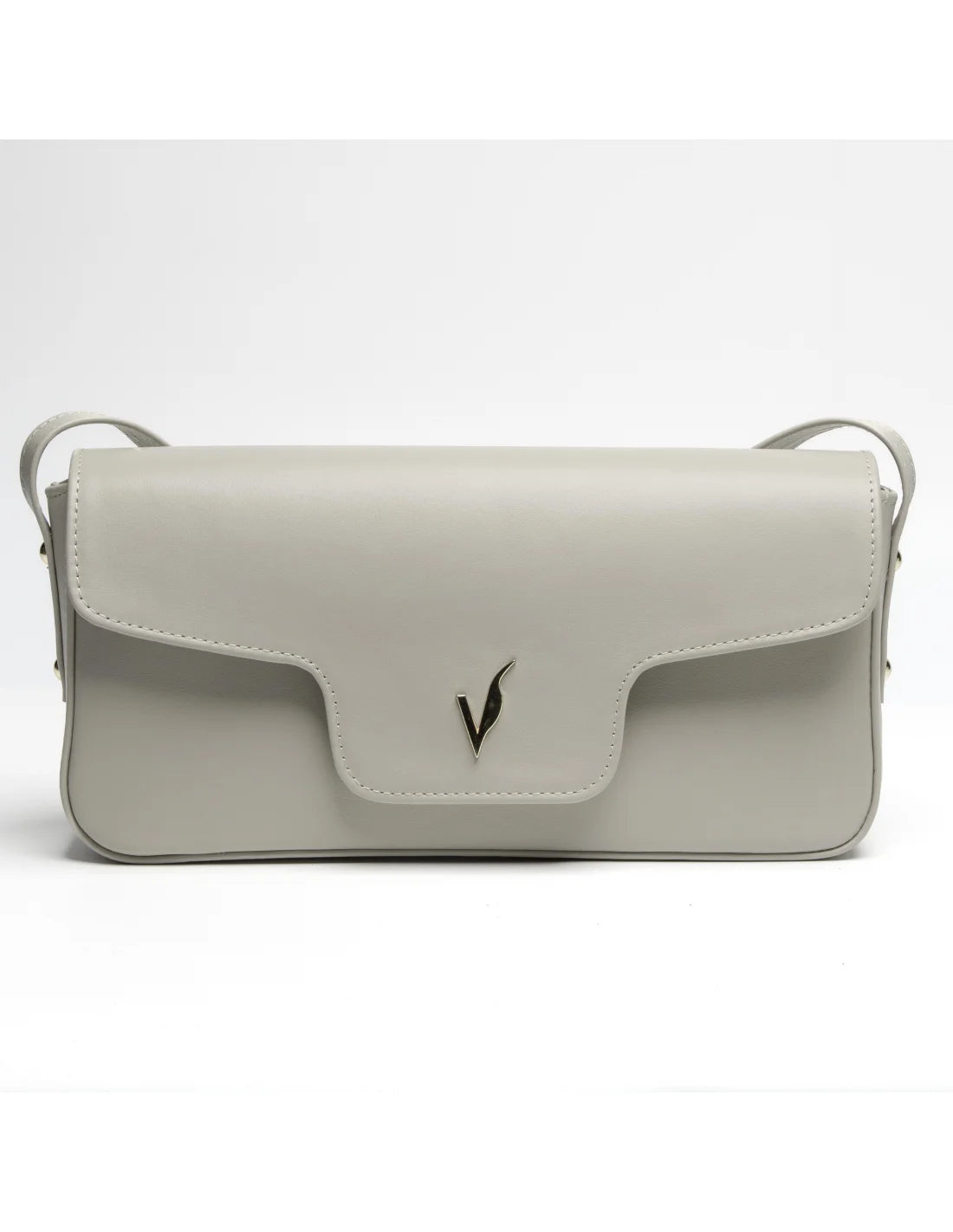 Geanta din piele naturala pentru dama, tip bagheta, SILVIA, crem