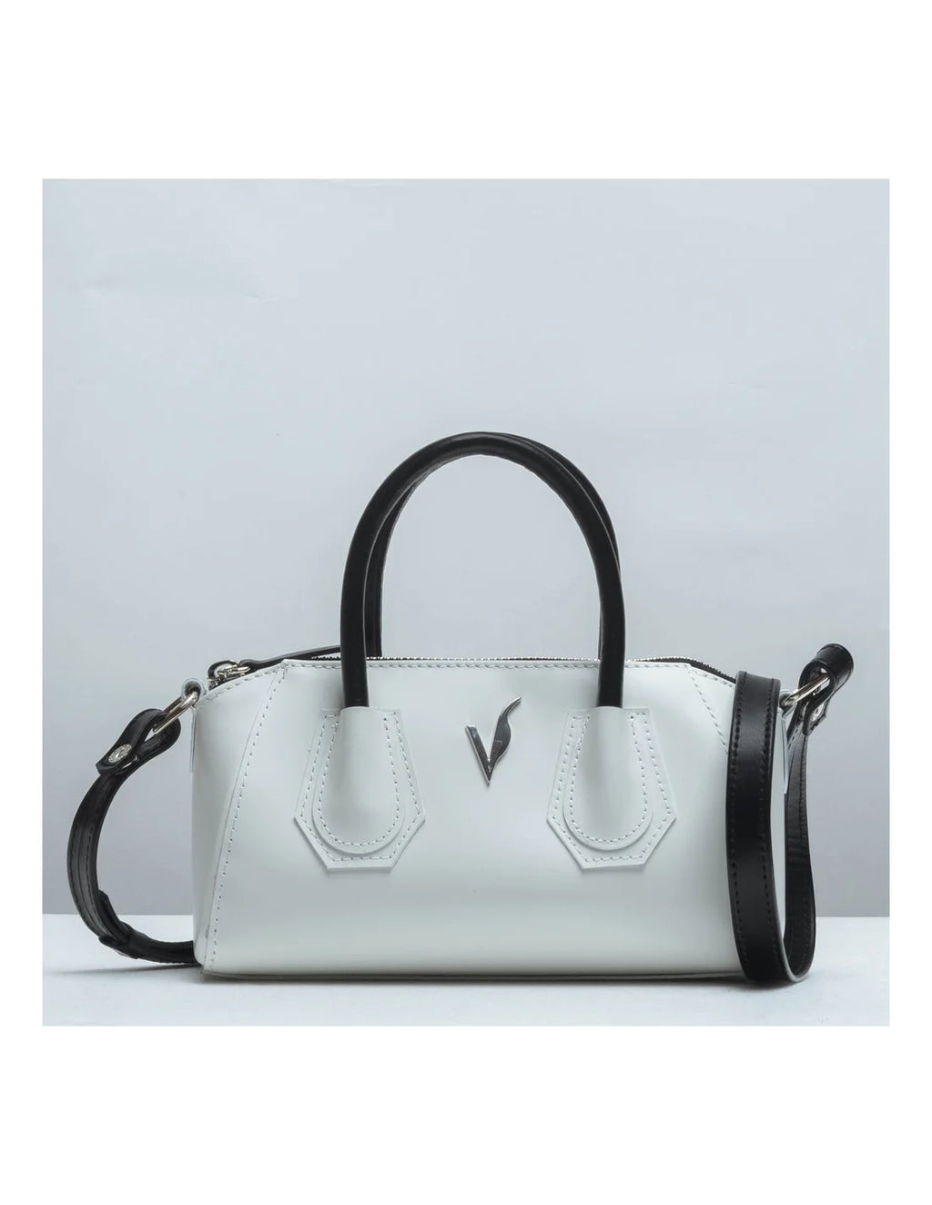 Geanta crossbody din piele naturala, Mini-Ioana, alba