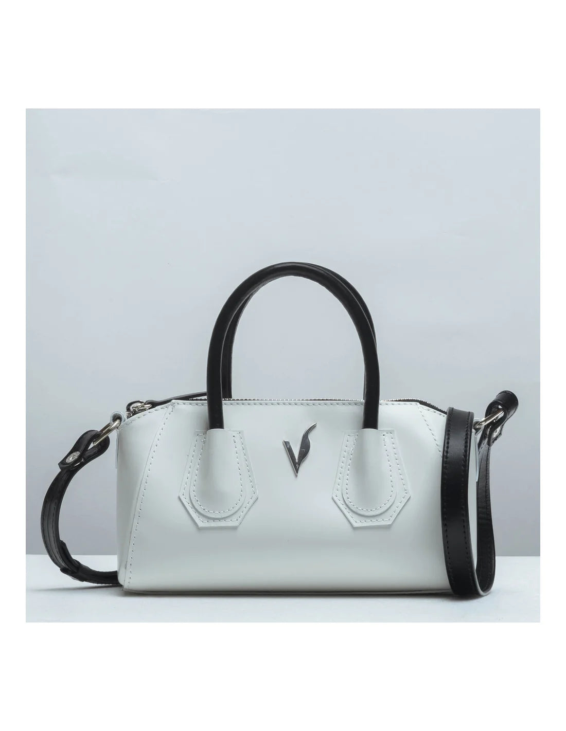 Geanta crossbody din piele naturala, Mini-Ioana, alba