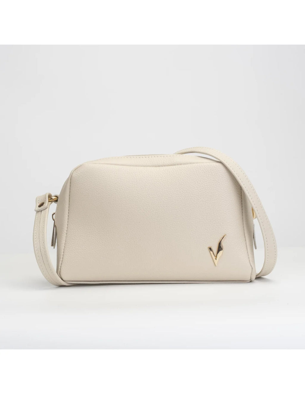 Geanta crossbody din piele naturala, ANDRA, crem