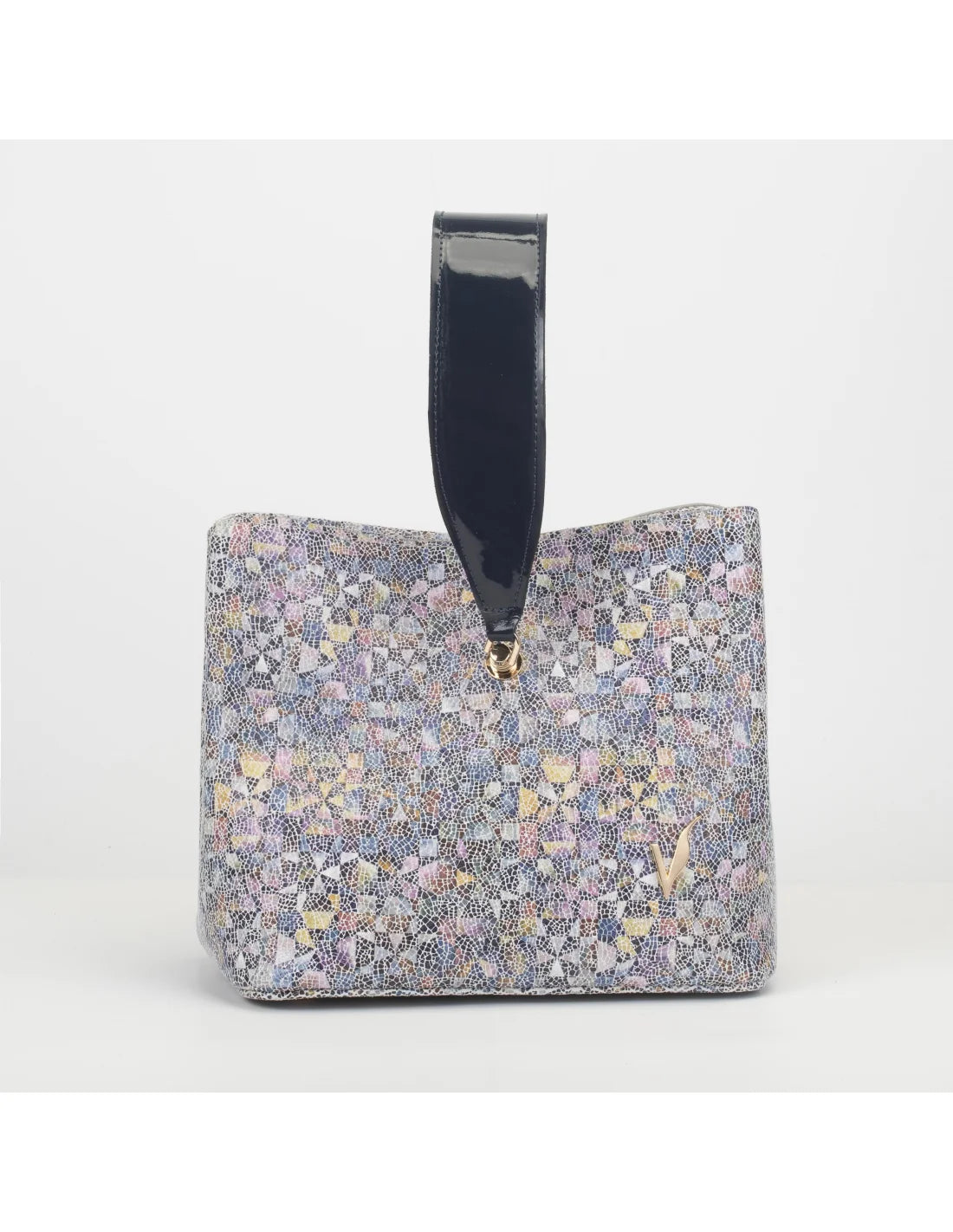 Geanta din piele naturala pentru dama MEDEEA, cristale albastru