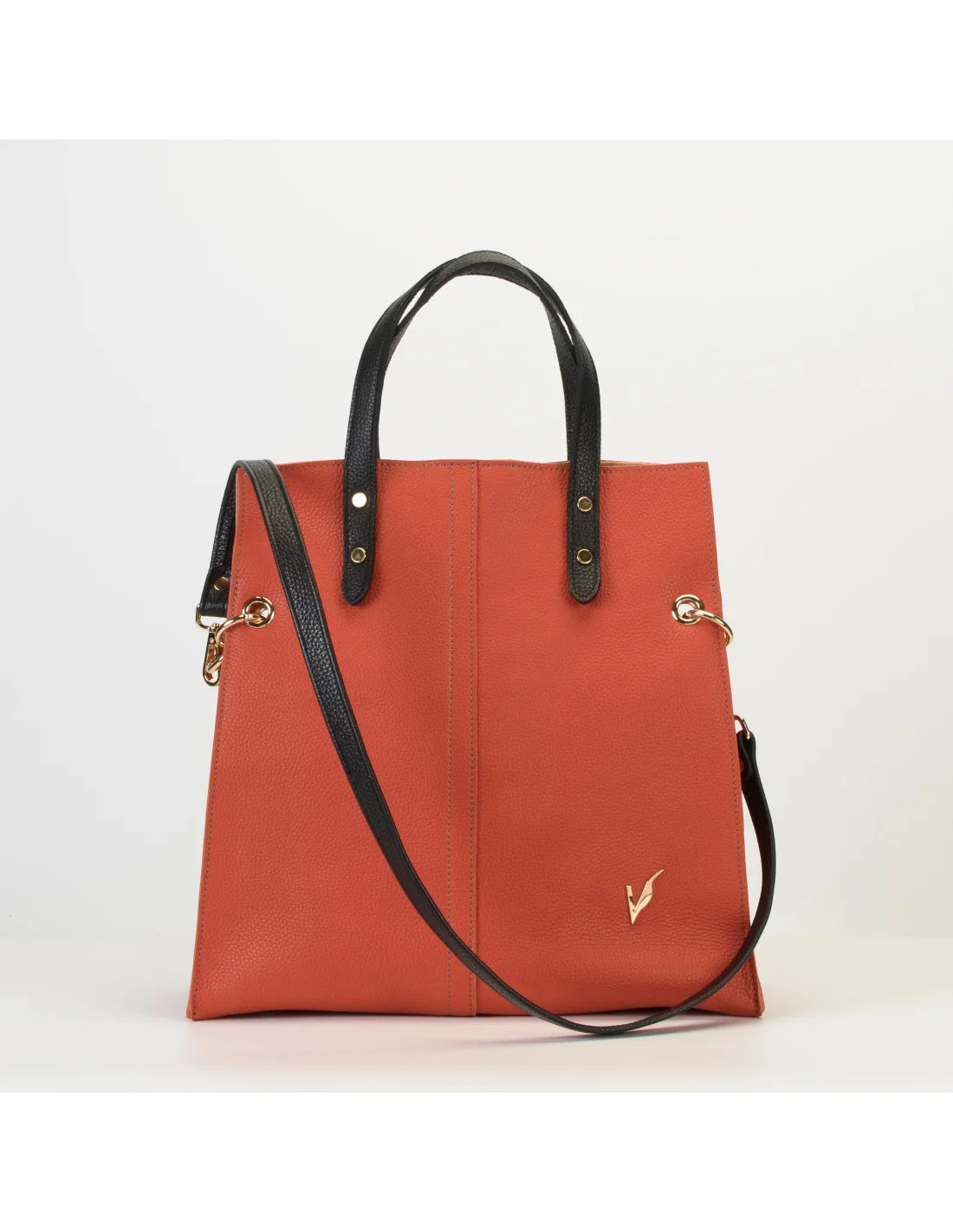 Geanta din piele naturala, pentru dama, AGHATA, portocaliu