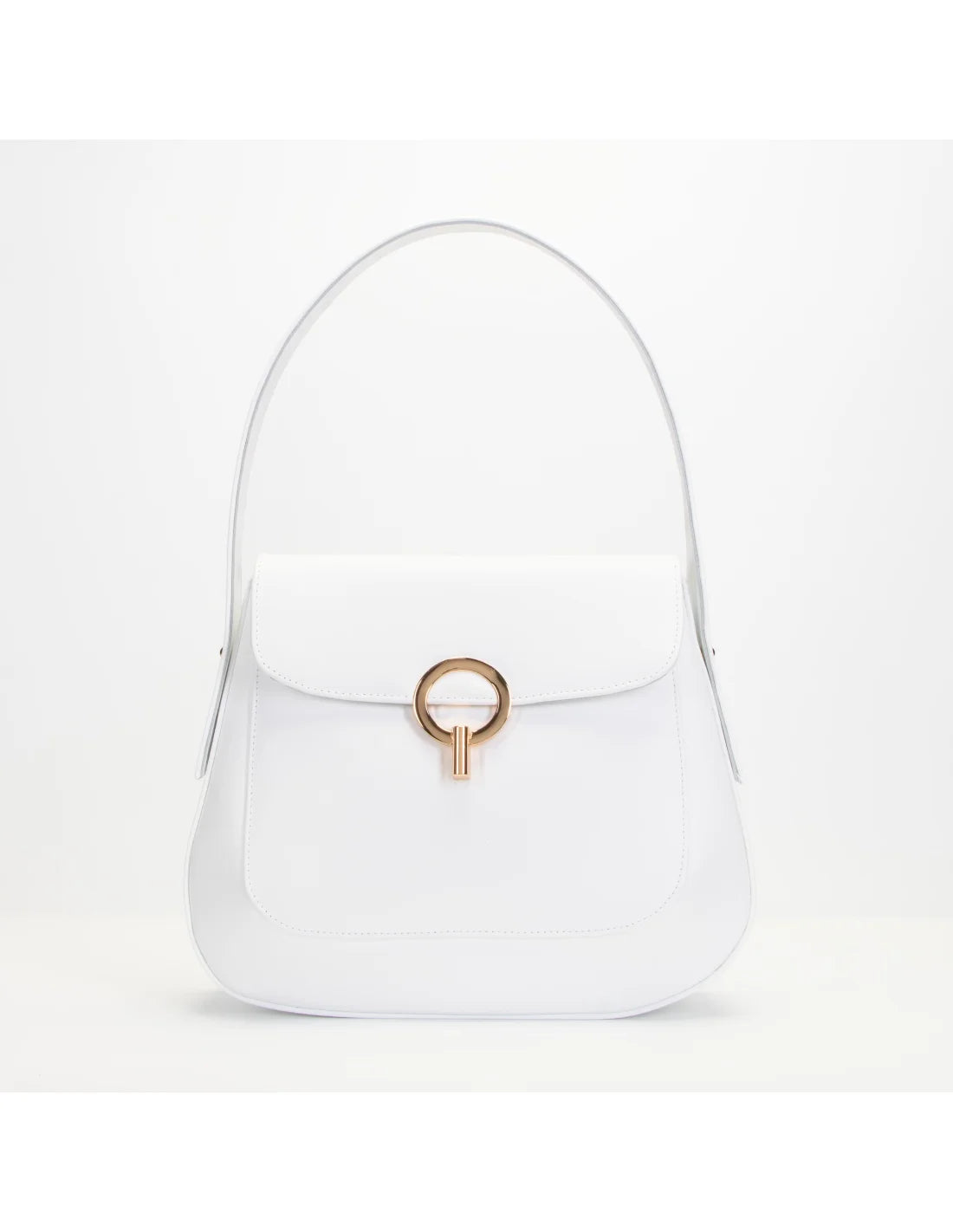 Geanta de umar din piele naturala, SiSi, alb