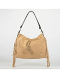 Geanta din piele naturala, boho chic, pentru dama SAMIRA bej