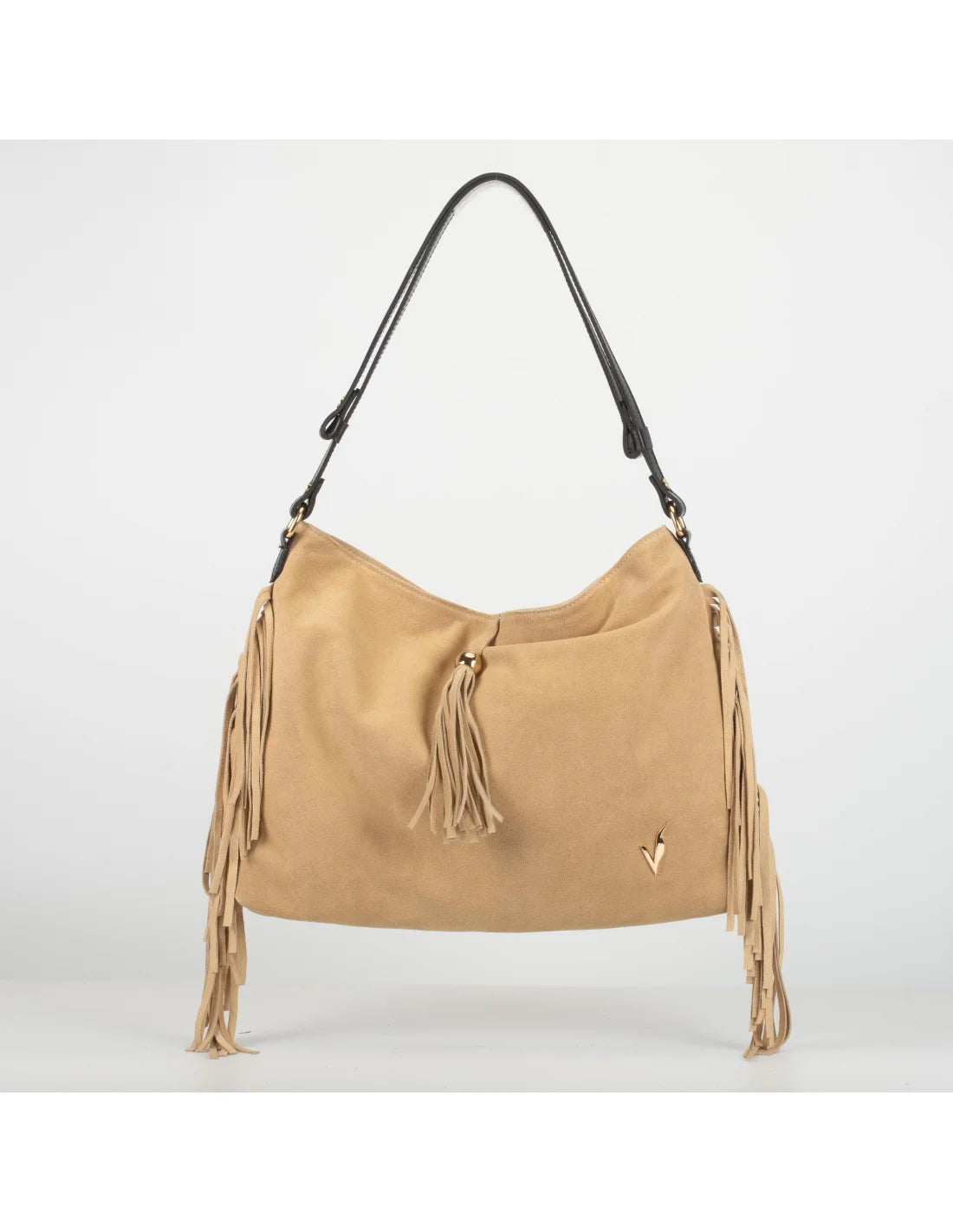 Geanta din piele naturala, boho chic, pentru dama SAMIRA bej