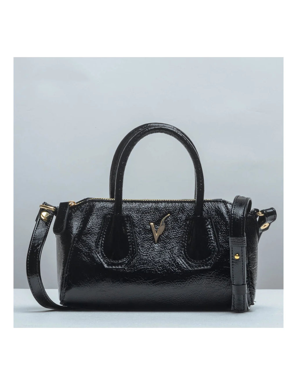 Geanta crossbody din piele naturala, Mini-IOANA, negru
