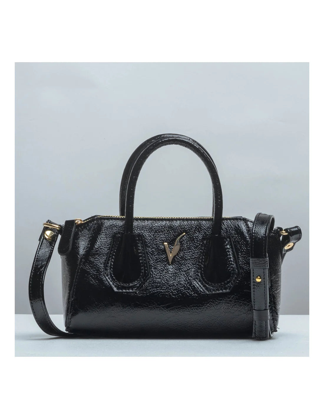 Geanta crossbody din piele naturala, Mini-IOANA, negru