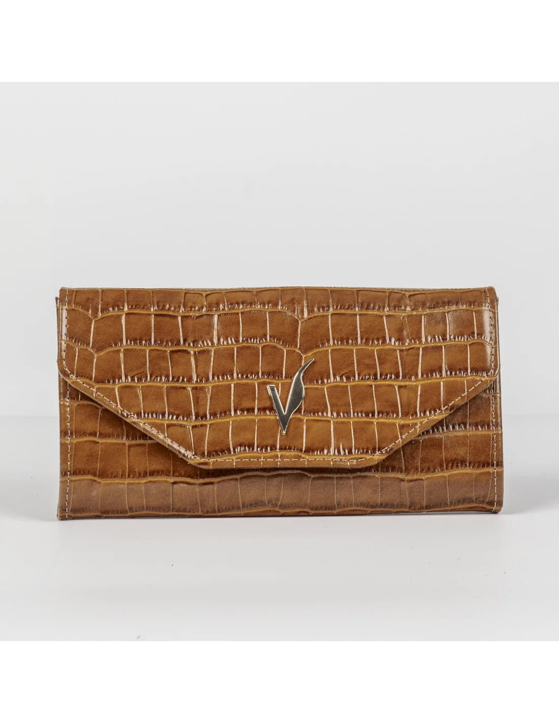 Portofel din piele naturala, camel croco