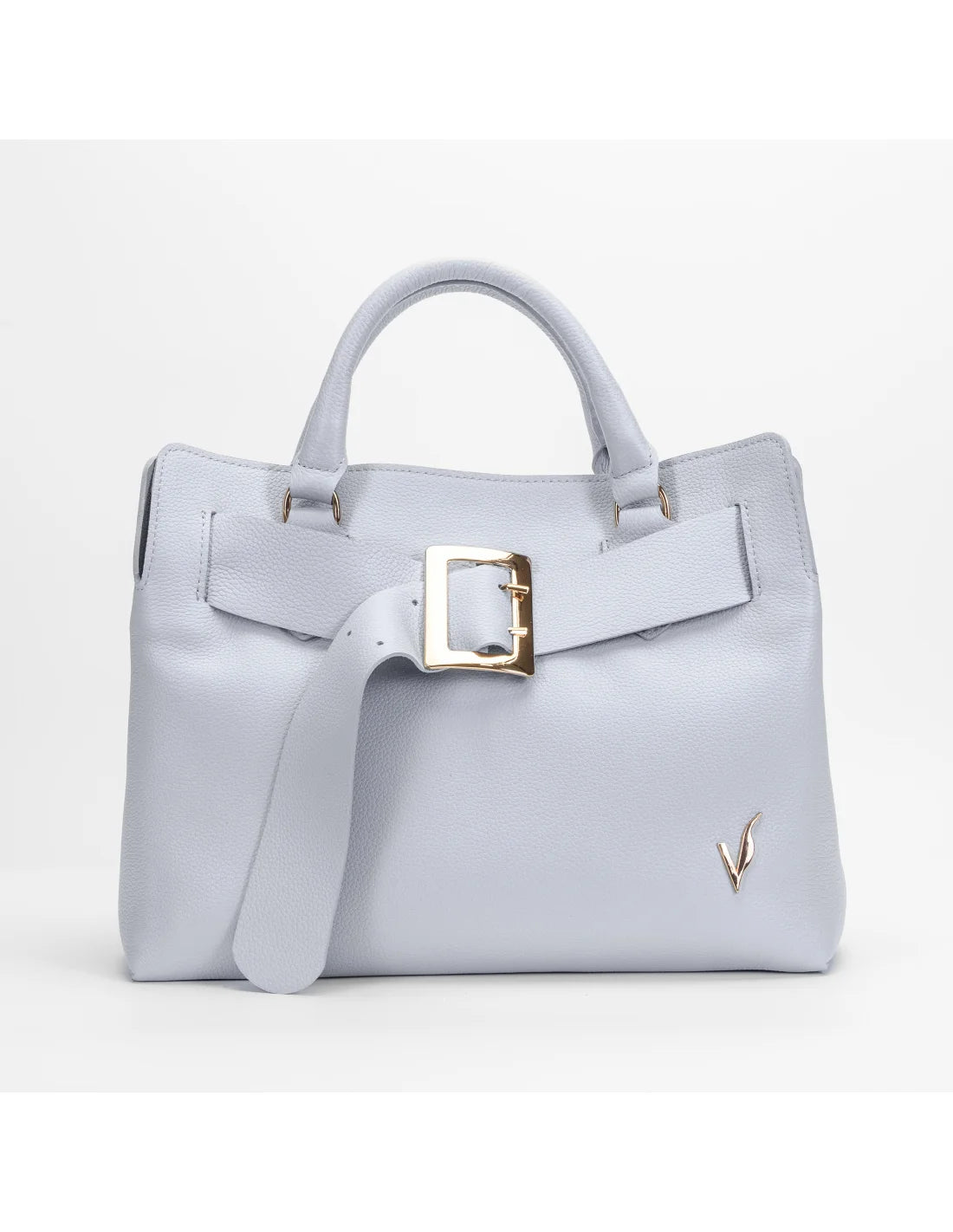 Geanta din piele naturala, pentru dama, TAISA, gri perla