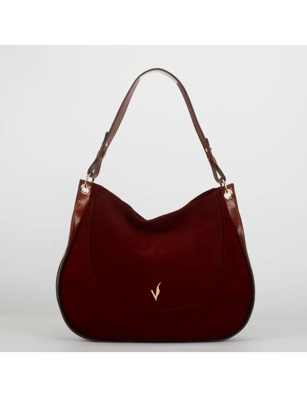 Geanta din piele naturala, boho chic, pentru dama LYRA grena