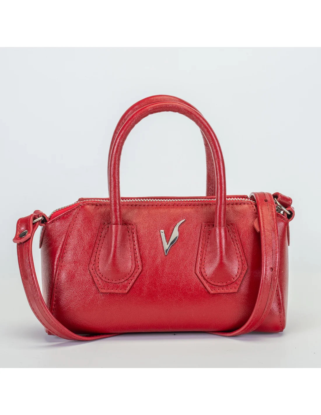 Geanta crossbody din piele naturala, Mini-IOANA, rosu