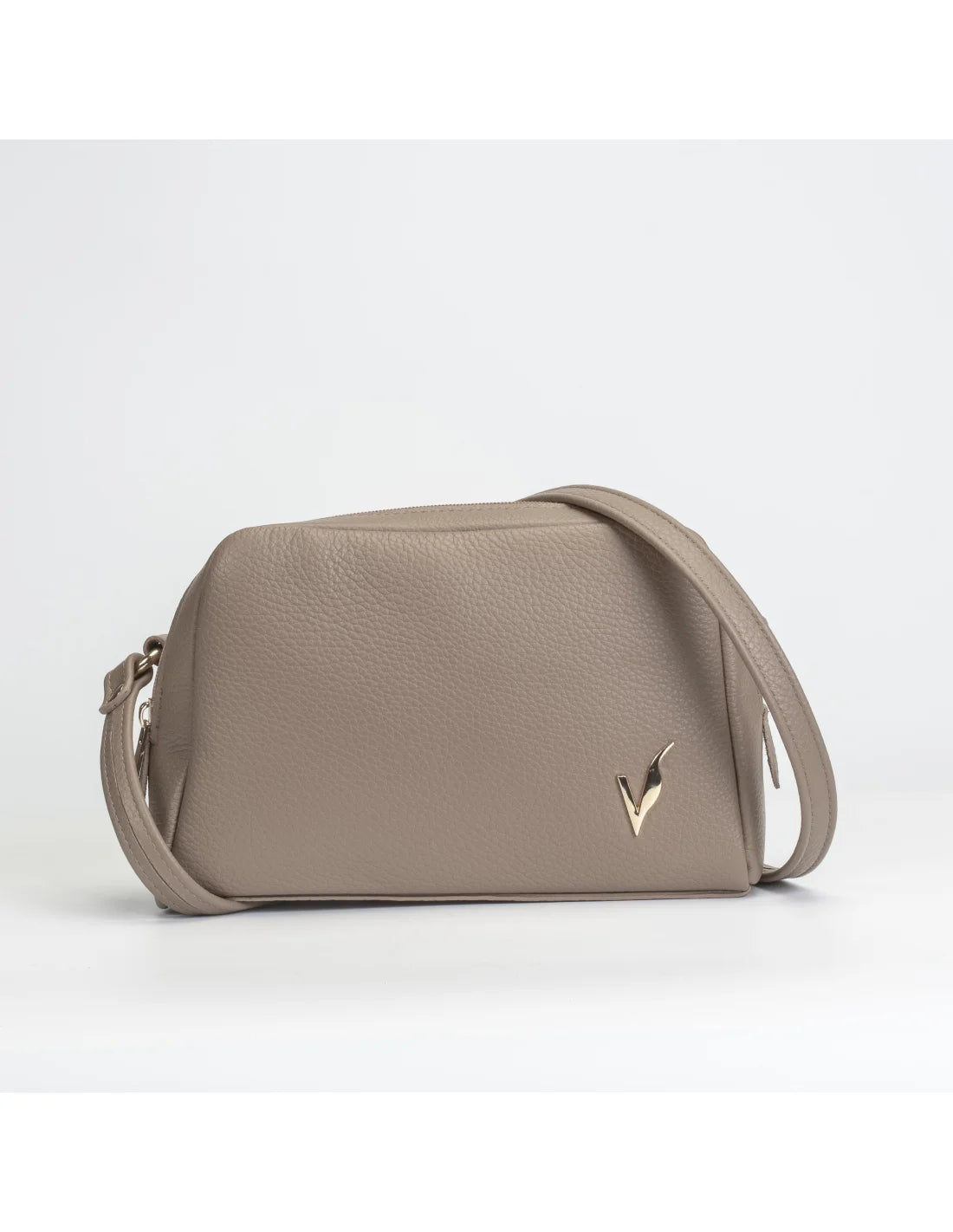 Geanta crossbody din piele naturala, ANDRA, capucino