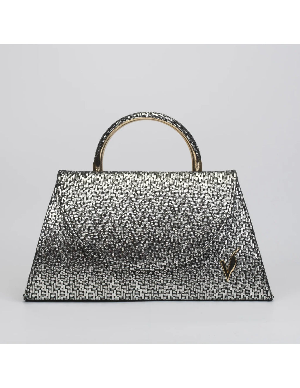 Geanta din piele naturala, pentru dama, LUCIA, argintiu