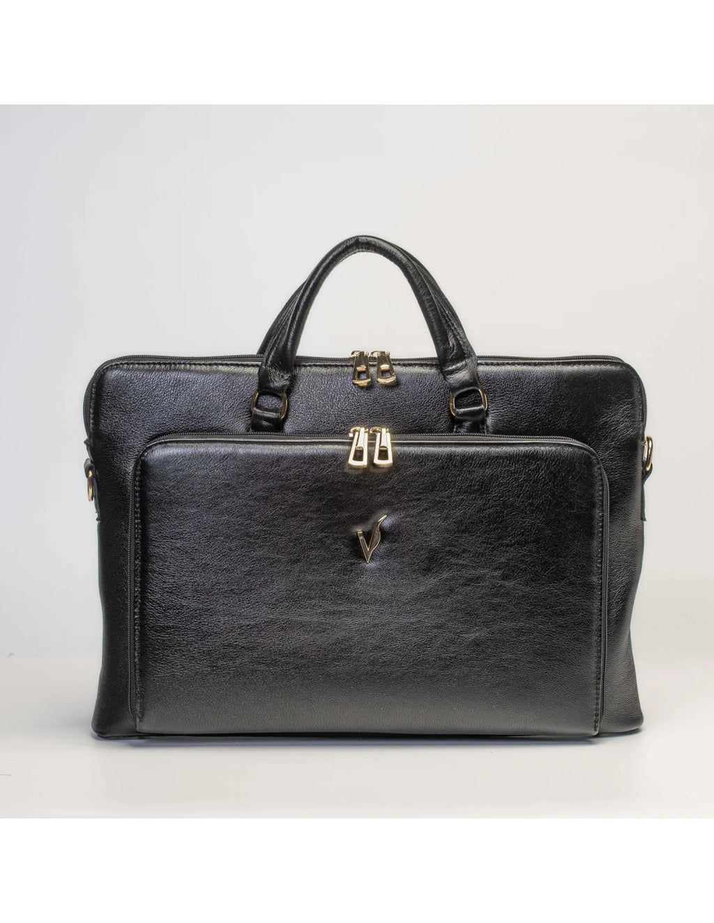 Geanta de laptop din piele naturala, pentru femei, servieta, neagra