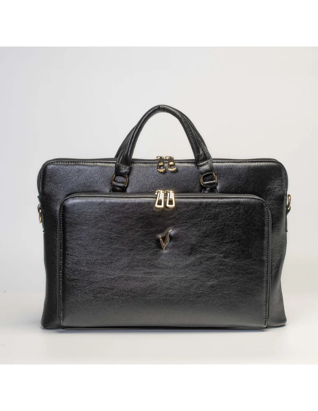 Geanta de laptop din piele naturala, pentru femei, servieta, neagra