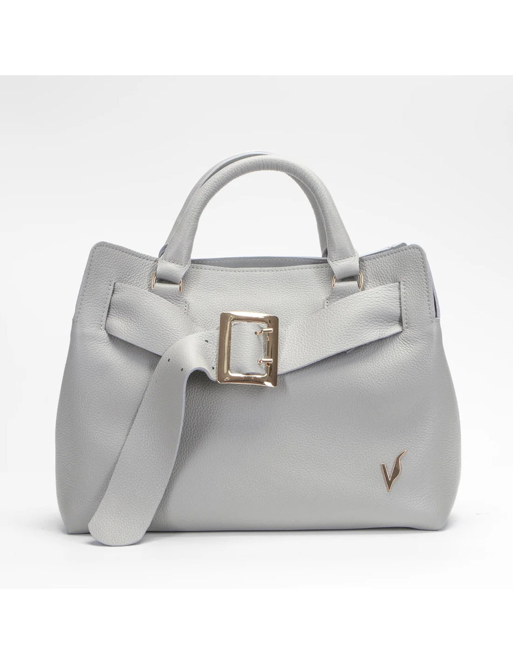 Geanta din piele naturala, pentru dama, TAISA, grej