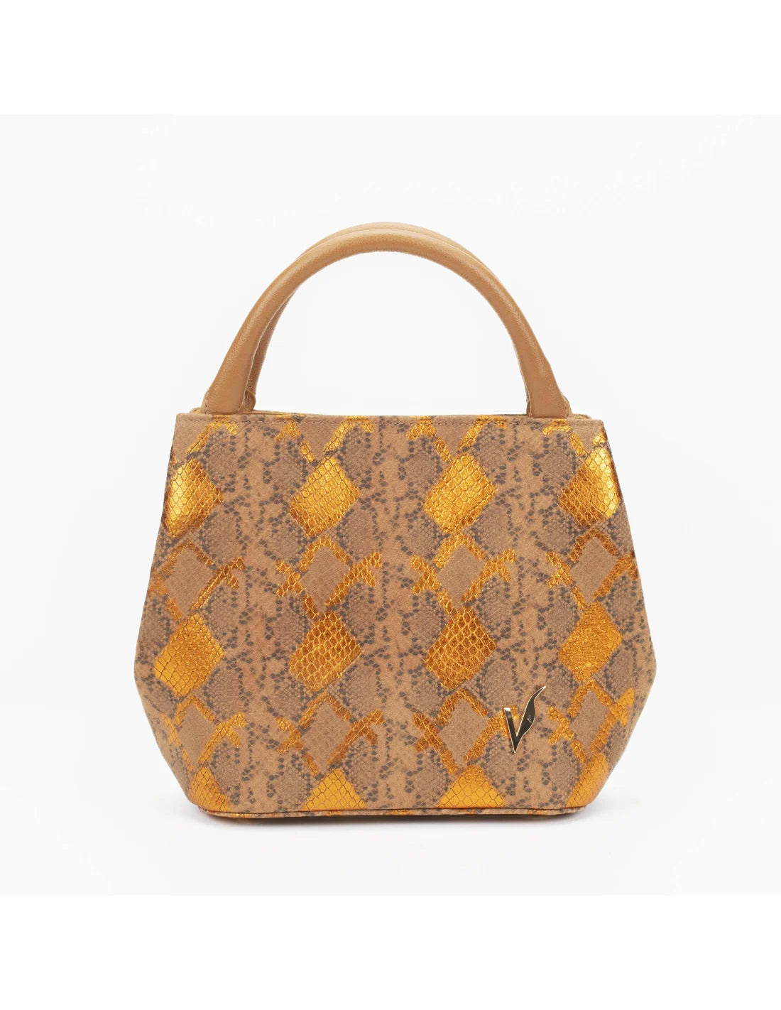 Geanta din piele naturala pentru dama CHIRA bej-portocaliu