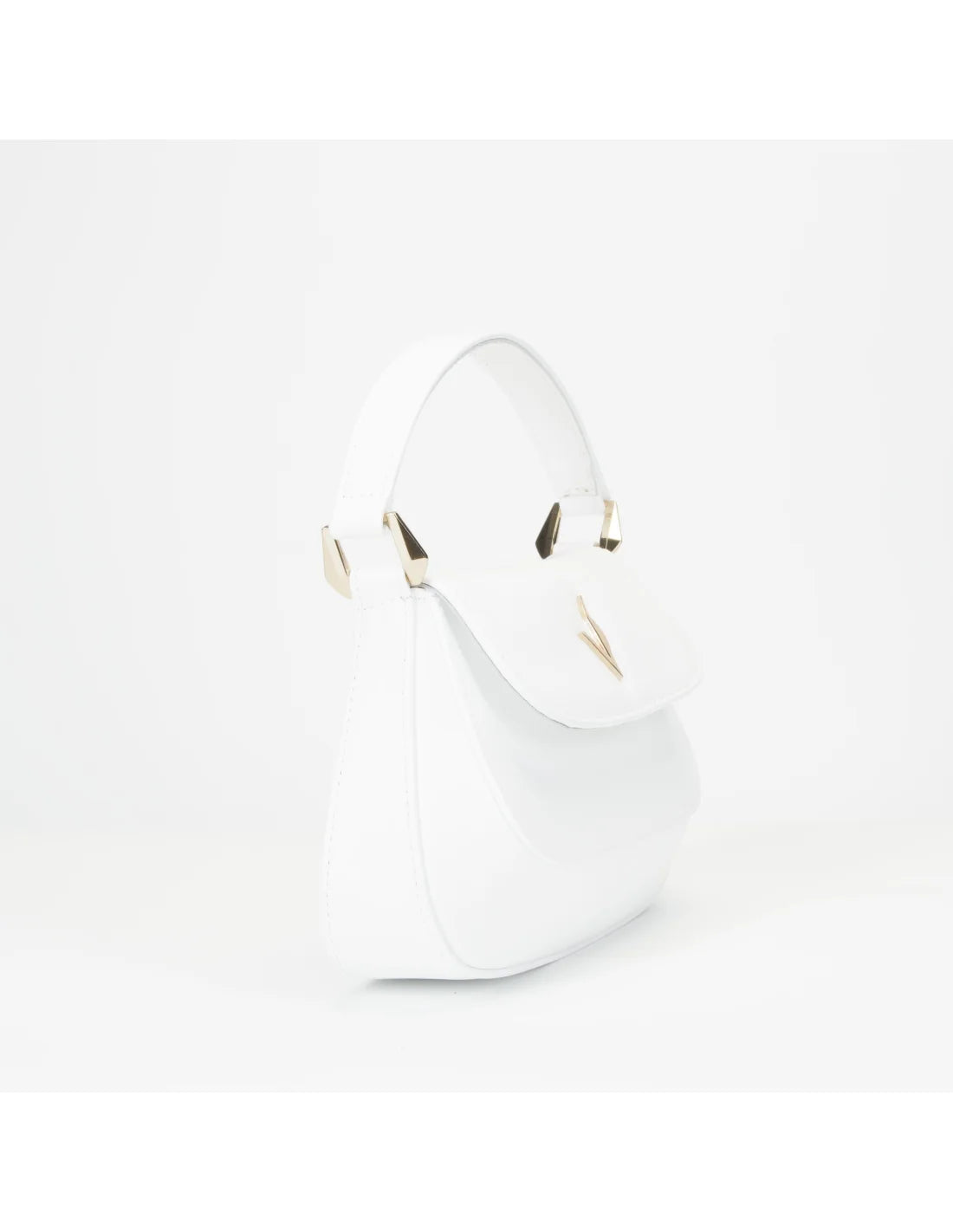 Geanta de mana/ crossbody, din piele naturala, mini SiSi, alb