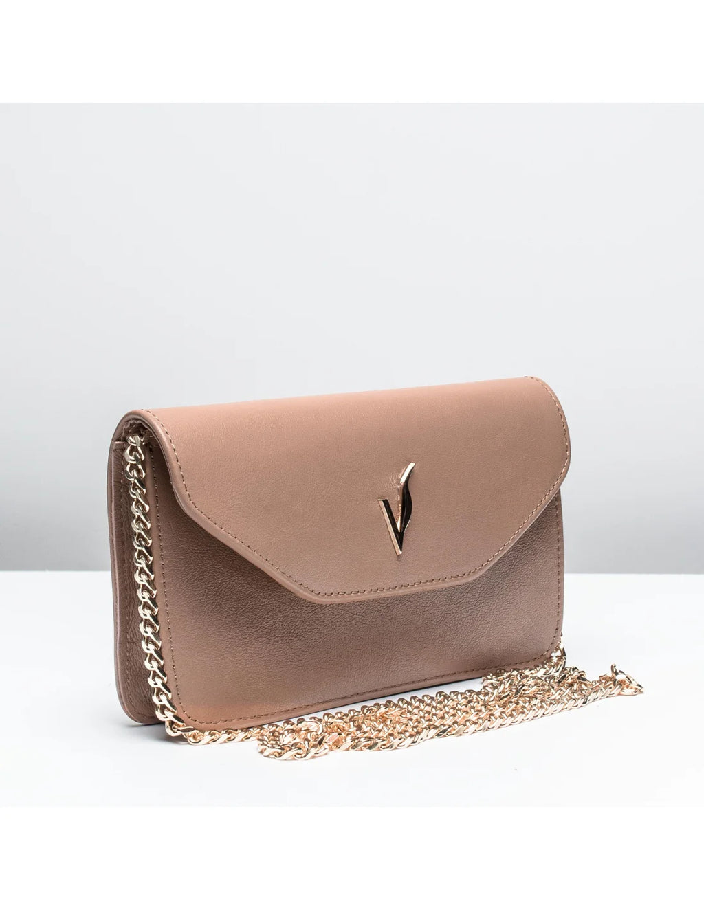 Geanta pentru telefon,piele naturala, SOFIA, flap, cafeniu