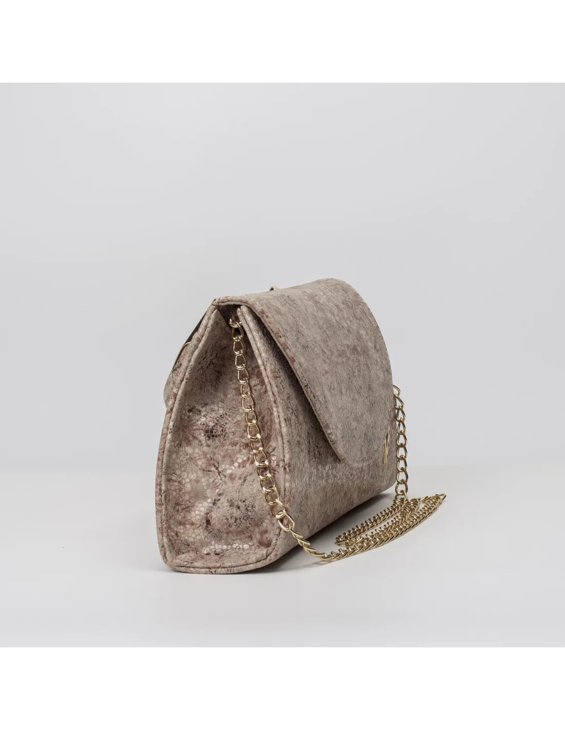 Geanta din piele naturala, pentru dama, LUCIA, crem abstract