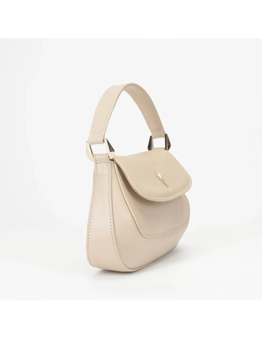 Geanta de mana/ crossbody, din piele naturala, mini SiSi, crem